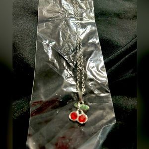 NWT Cherry Silver necklace.